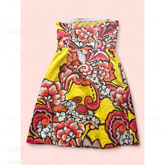Democracy Groovy Floral Mini Strapless Dress size 2 - Picture 2 of 10